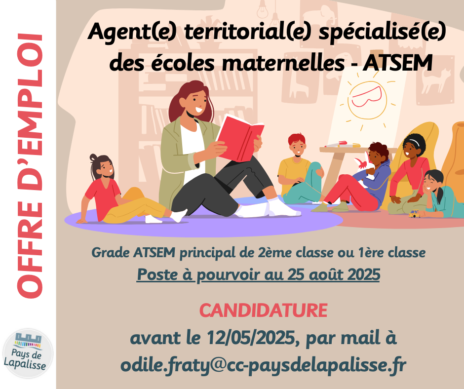 Offre d'emploi Agent(e) territorial(e) spécialisé(e) des écoles maternelles - ATSEM